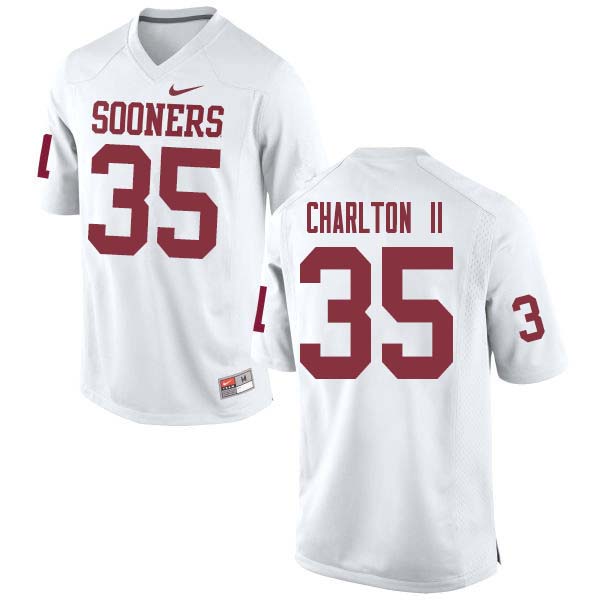 Men #35 Robert Charlton II Oklahoma Sooners College Football Jerseys Sale-White